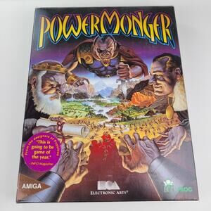 Powermonger (Commodore Amiga, 1990) EA Adventure & RTS Video Game CIB
